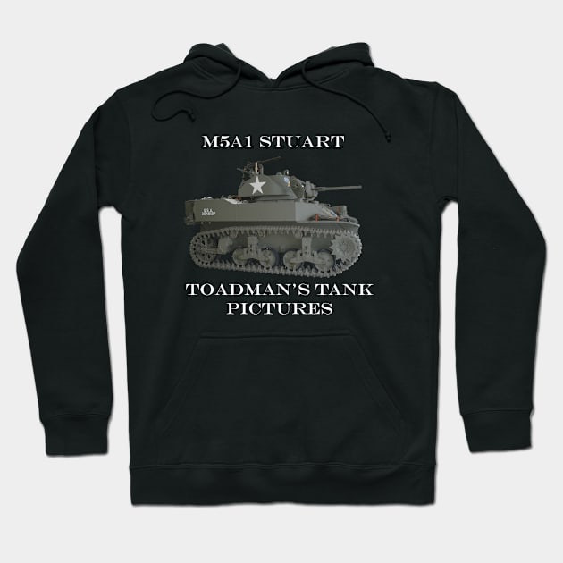 M5A1 Stuart_whttxt Hoodie by Toadman's Tank Pictures Shop